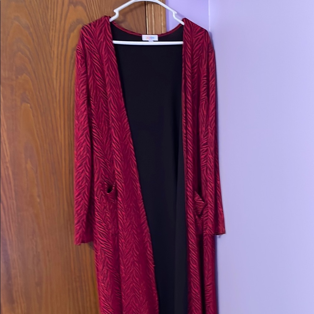 Lularoe Red with Black Lining Medium Sarah from the Elegant Series
